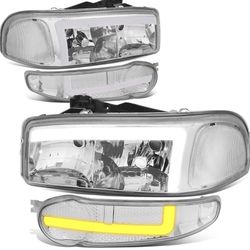 2001 To 2006 GMC Sierra Yukon Denali Trim Only Clear LED Sequential DLR Luces Micas Calaveras 