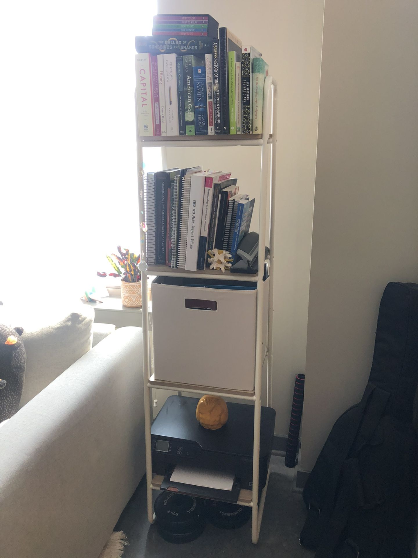 Bookshelf / Stand (ladder style With Wood Stained Finish)