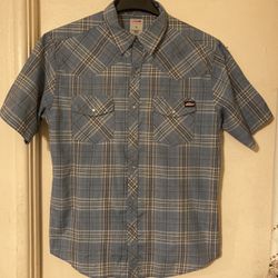 Dickies Men Shirt Plaid Short Sleeves Size Large 