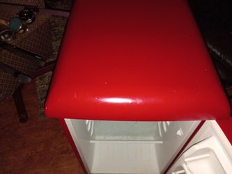 Red mini fridge