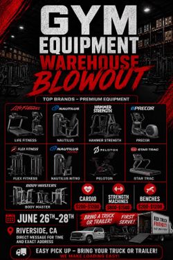 🚨 GYM EQUIPMENT WAREHOUSE BLOWOUT SALE 🚨