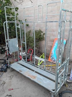 Heavy Duty Galvanized Steel Rolling Cart