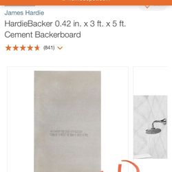 41 Sheets - Tile Backer Board  -  1/2” X 3’ X 5’  Hardie Backer 