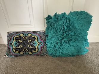 Teal blue pillows