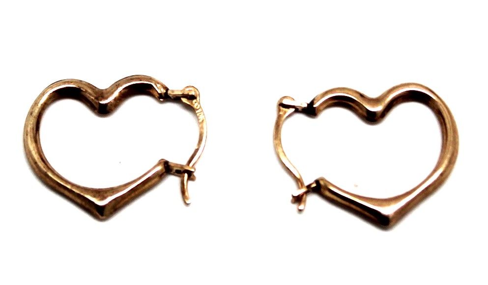 Ladies 10K Gold Heart Earrings