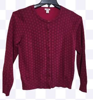 L.L.Bean Womens small Button Front Cardigan Sweater Red Diamond Supima Cotton