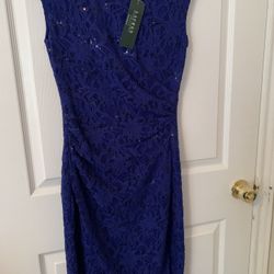 Ralph Lauren Royal Blue Dress New With Tags