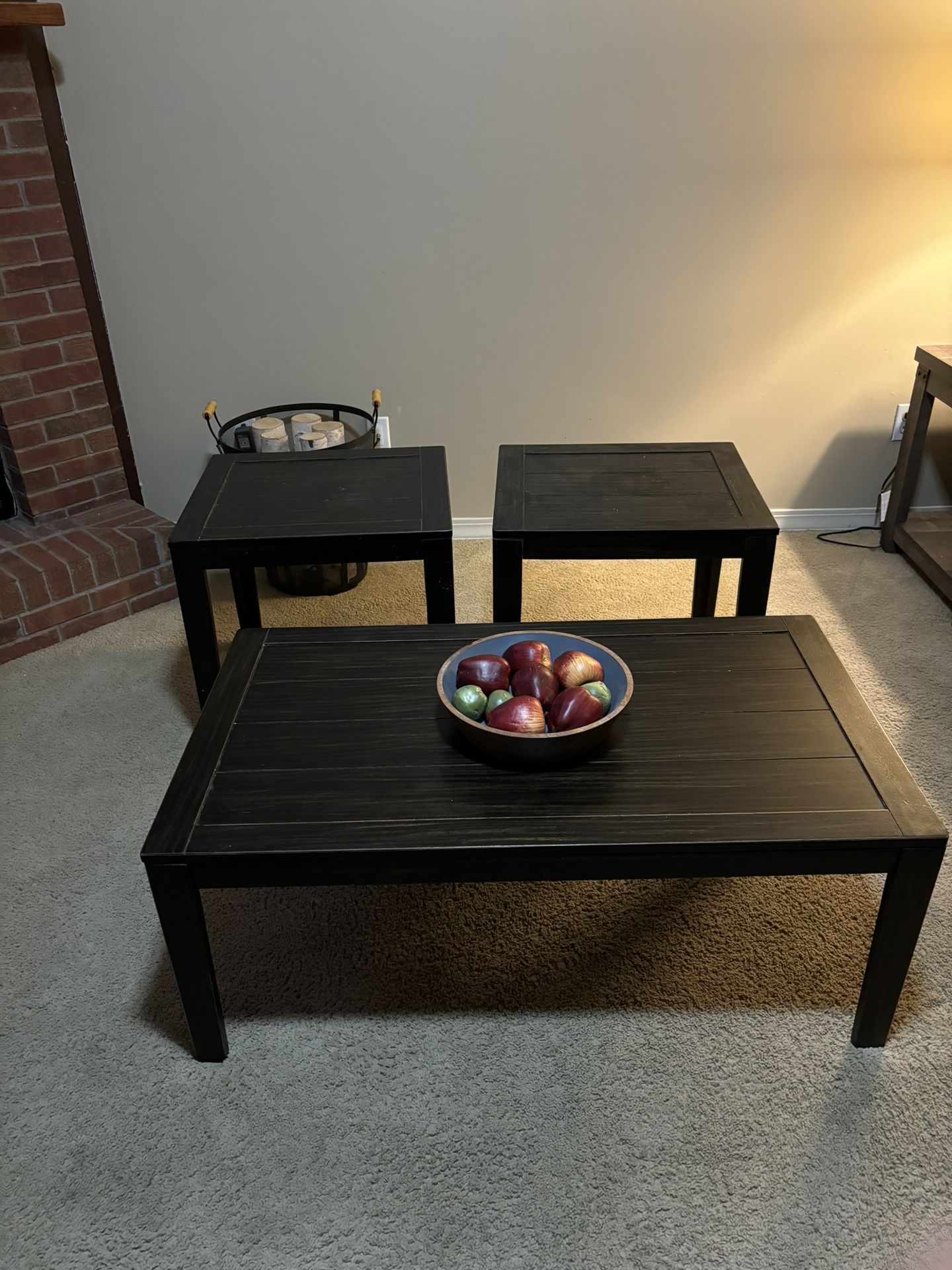 Brown Coffee Table And End Table