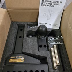 Drop Hitch Adjustable Trailer Hitch, Tow Hitch with 6- Inch Drop/Rise for Truck (12,500 LBS GTW), Double Anti-Theft Pins Locks