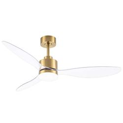 52 in. Integrated LED Indoor Clear-Blade Gold Ceiling Fans with Light and Remote Control Included