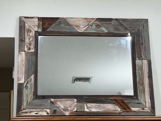 Weathered wood mirror