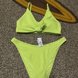 Forever 21 Neon Green Bikini Medium Swimsuit 