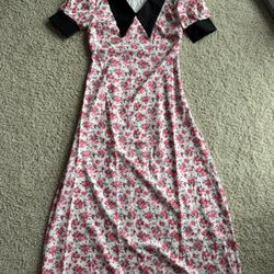 Floral Maxi Dress – Size S (measurements)