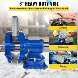 5" Heavy Duty Bench Vise, Double Swivel Rotating Vise Head/Body Rotates 360°,Pipe Vise Bench Vices 30Kn Clamping Force,for Clamping Fixing Equipment H