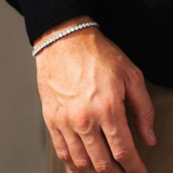 Tennis Bracelet SOLID 925 Sterling Silver MOISSANITE Passes Tester 3mm 8INCH