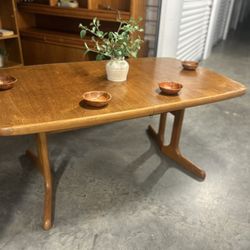 Mid Century Danish Teak Dining Table with Leaf Extension