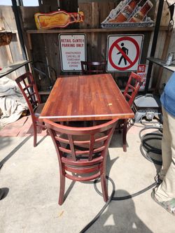 Wooden Table With 4 Chairs