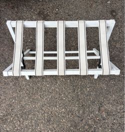 Folding Luggage Rack with Canvas Straps