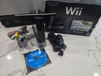 Nintendo Wii Black Console Bundle with  Wii Sports