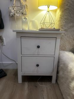 White Wood Nightstand