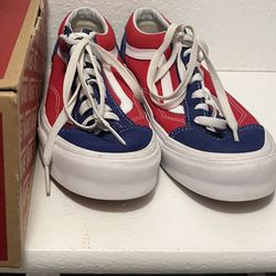Red and Blue Checkered Vans 