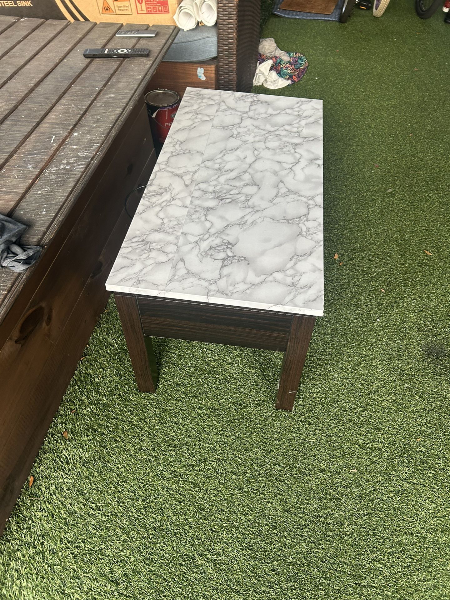 Free Marble Wrapped Tv Stand / Desk / Table