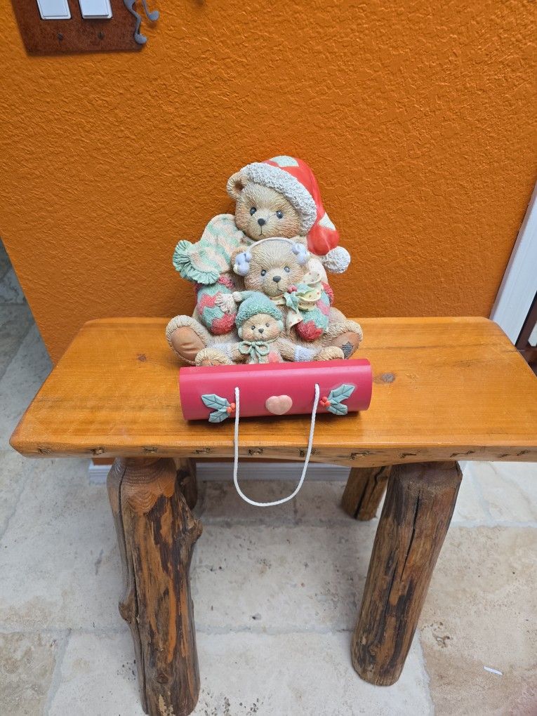 Cherished Teddies Christmas Sleigh 3 Bears Large Vintage 912993 Theodore Samantha Tyler