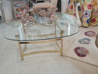 GLASS SEASHELL COFFEE TABLE FLORIDA STYLE