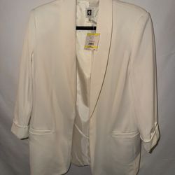 NWT Ladies Medium Anne Klein ivory gorgeous 3/4 sleeve open blazer $129 tag p/u Jamison, Pa 