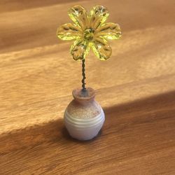 Handmade Miniature Beaded Flower In Pot