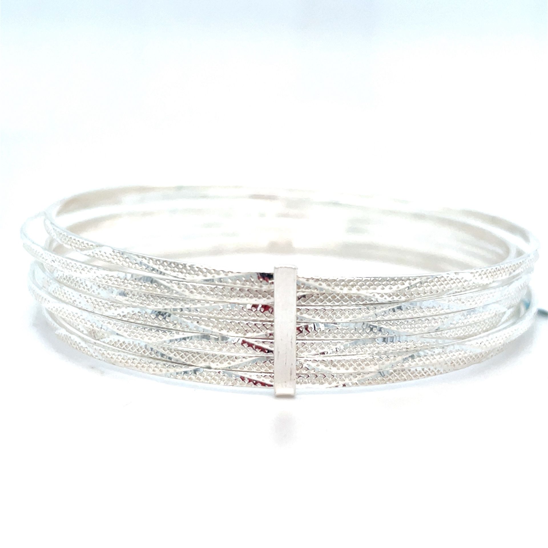 925 Sterling Silver Diamond Cut Seminario Bracelet 24.20g 197697