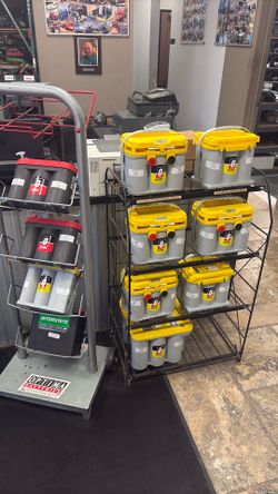 Yellow Blue And Red Optima Batteries