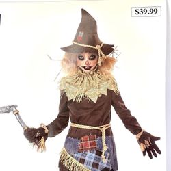 Halloween Costume Creepy Scarecrow Girls size Medium kids