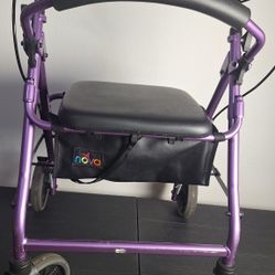 Rollator Nova Zoom 18 Petite Aluminum Rolling Walker Weight Capacity 300 lbs (Purple)