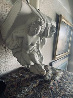 Ceramic Cherub Wall Planter-scone