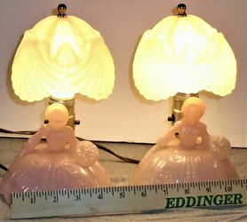 Vintage 1940's Crinoline Lady Lamps-sold as pair only