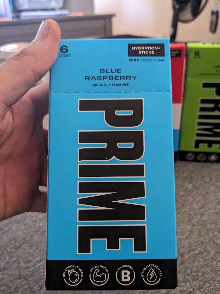 Prime Blue Raspberry Flavored Hydration Sticks