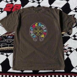 Gildan Men Brown T-Shirt, Brown Chrome Hearts T-Shirt With