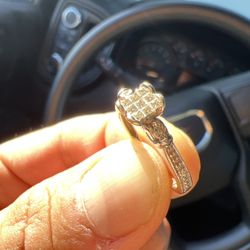 10 Karat White Gold w/ Small Diamonds Engagement Ring