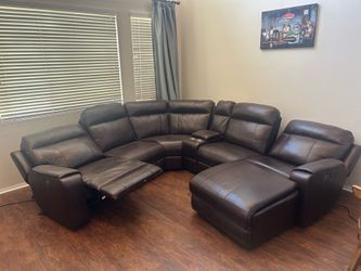 Large Brown Power Reclining Sectional $400 OBO