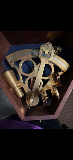 vintage nautical maritime sextant with case