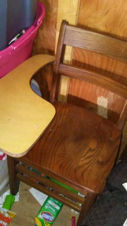 Wooden school desk