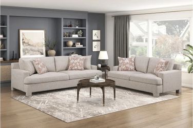 Best seller! On sale now! 2 PCS Marcellino Collection Sofa and Loveseat Set- Taupe free delivery 🚚 1529.00