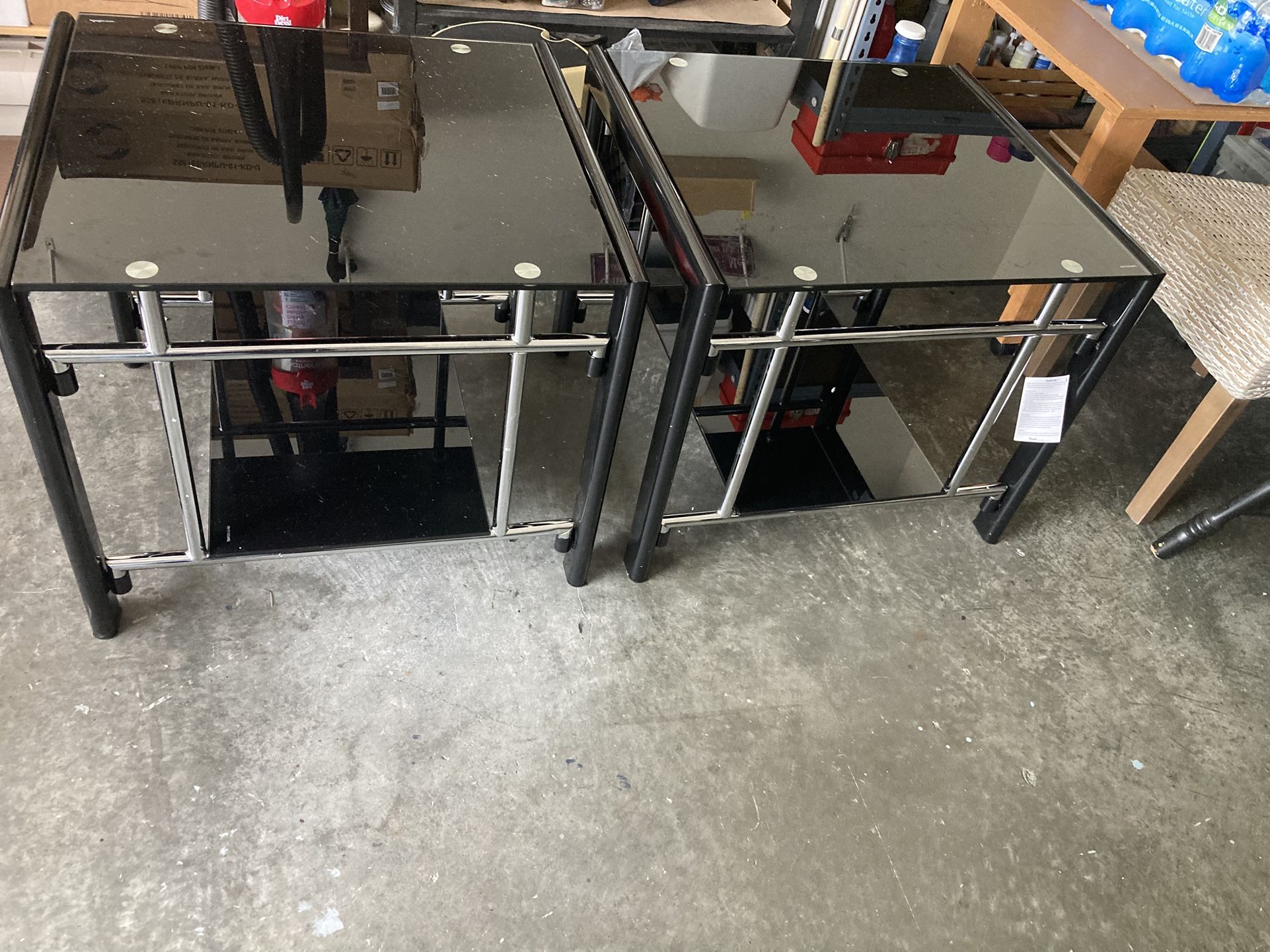 Black Tampered Glass Table Set Brand New