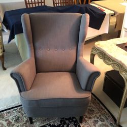 Gray Chair And Matching Ottoman