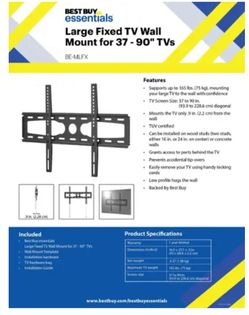 Unopened Brand New - Best Buy essentials™ - Fixed TV Wall Mount for Most 37–90" TVs - Black