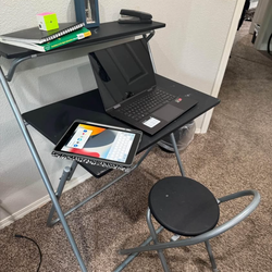 Folding office desk and chair