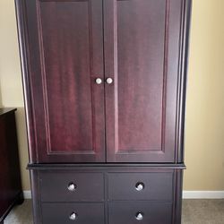 Solid Wood Armoire TV Stand