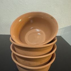 Vintage Terracotta Nesting Bowls - Set of 4 - Rustic Farmhouse Decor