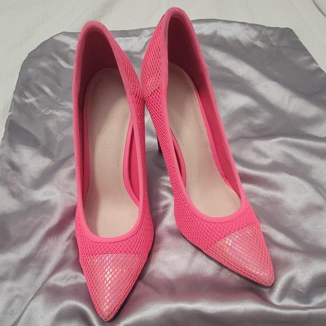 Kendall + Kylie Neon Pink Mesh High Heels Pumps